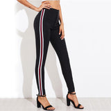 Side Striped Skinny Pants