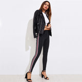 Side Striped Skinny Pants
