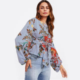 Blue Stripped Floral Top