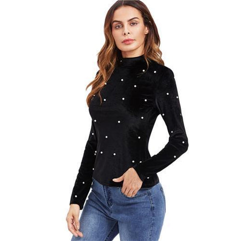 Pearl Velvet Long Sleeve T-Shirt