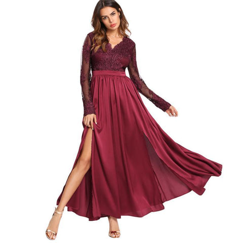 Burgundy Party Dress